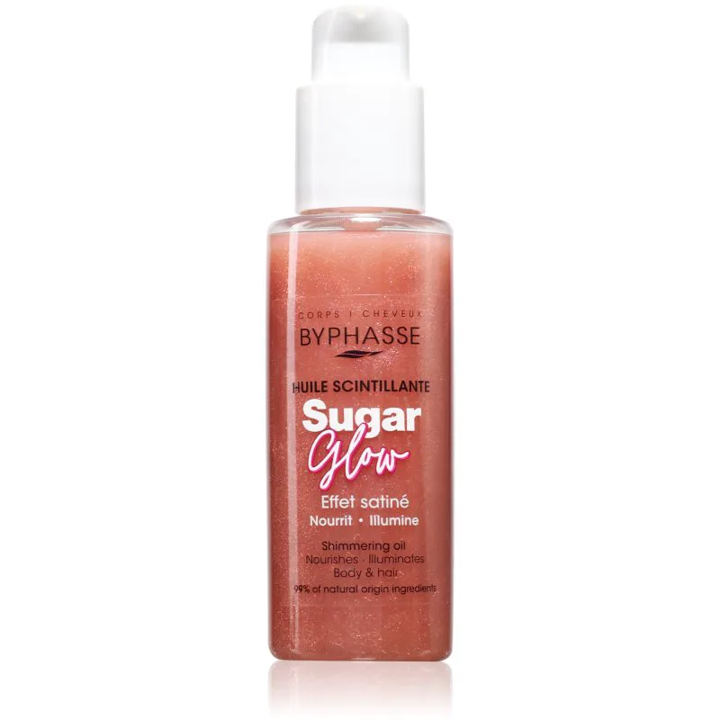 BYPHASSE Sugar Glow αστραφτερό λάδι για σώμα και μαλλιά 100 ml