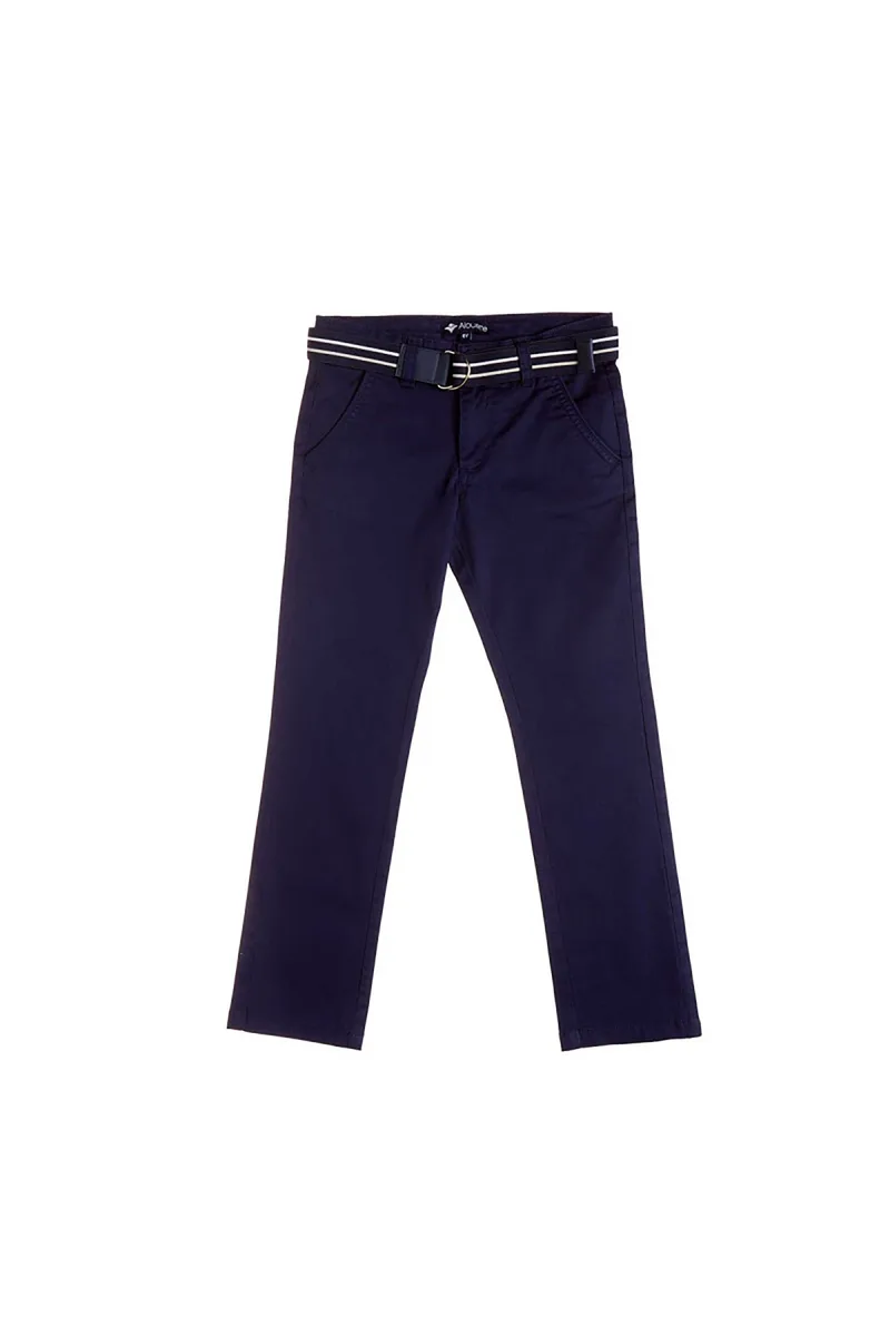 Alouette παιδικό παντελόνι chino με ζώνη (6-16 ετών) - 00913646 Μπλε Σκούρο
