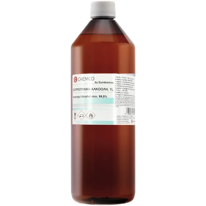Chemco Isopropyl Alcohol min 99.5% Ισοπροπυλική Αλκοόλη Υψηλής Καθαρότητας Διαυγές, Άχρωμο Υγρό 1lt