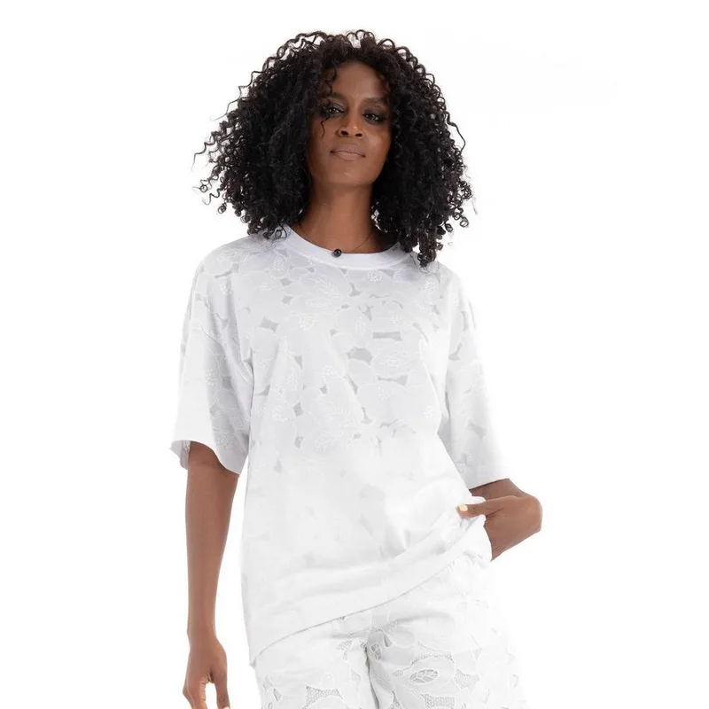 Boss Γυναικείο T-Shirt Regular Fit Με Ανάγλυφο Μοτίβο