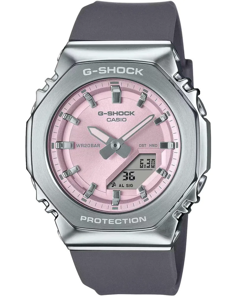 CASIO G-Shock Dual Time Chronograph - GM-S2110-4AER Silver case with Grey Rubber Strap