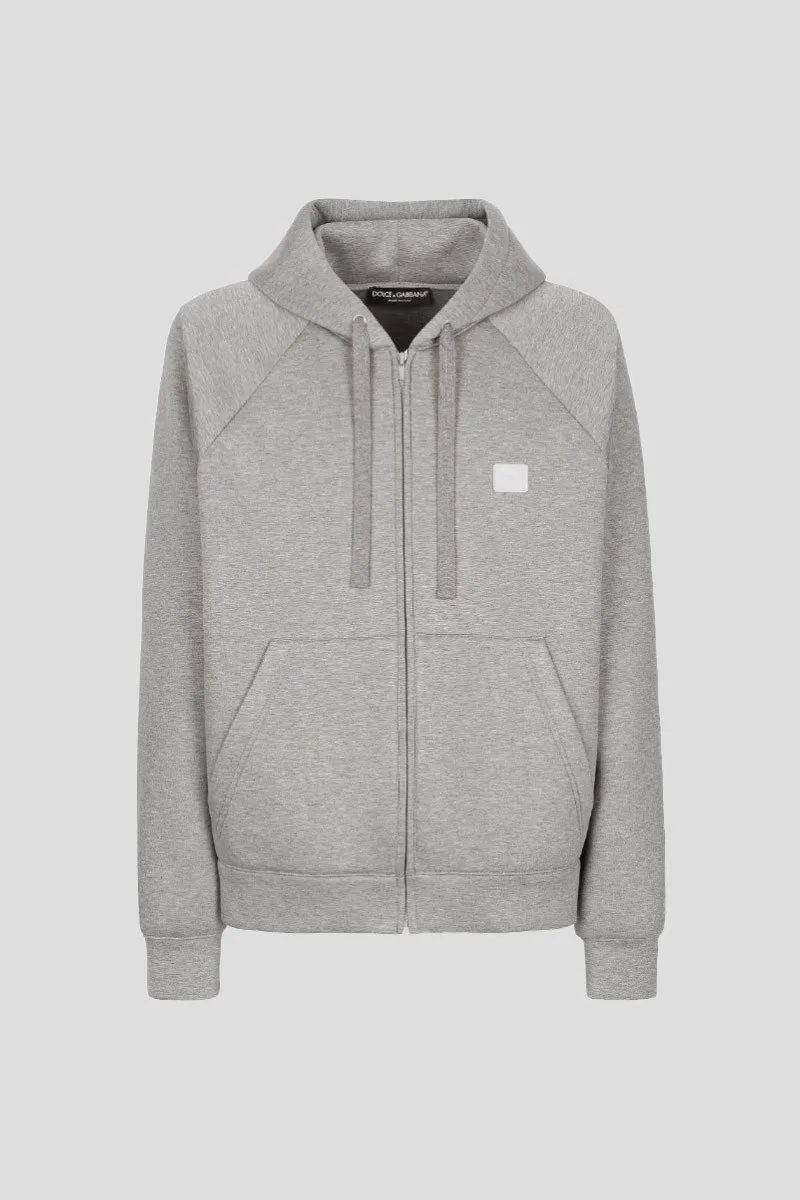 DOLCE&GABBANA Ανδρικό Γκρι Zip-Up Ηoodie With Tag
