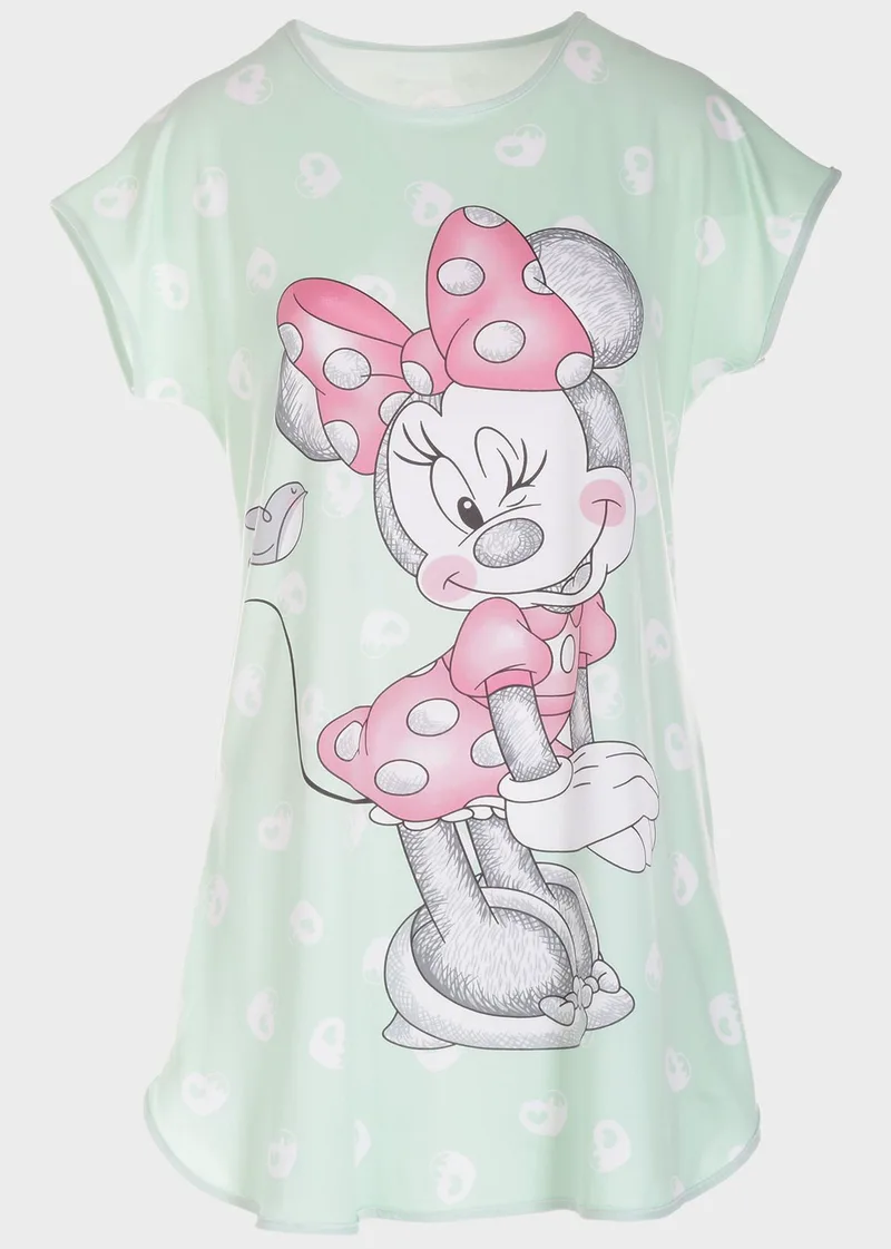 Νυχτικό γυναικείο Minnie με καρδιές ΜΕΝΤΑ