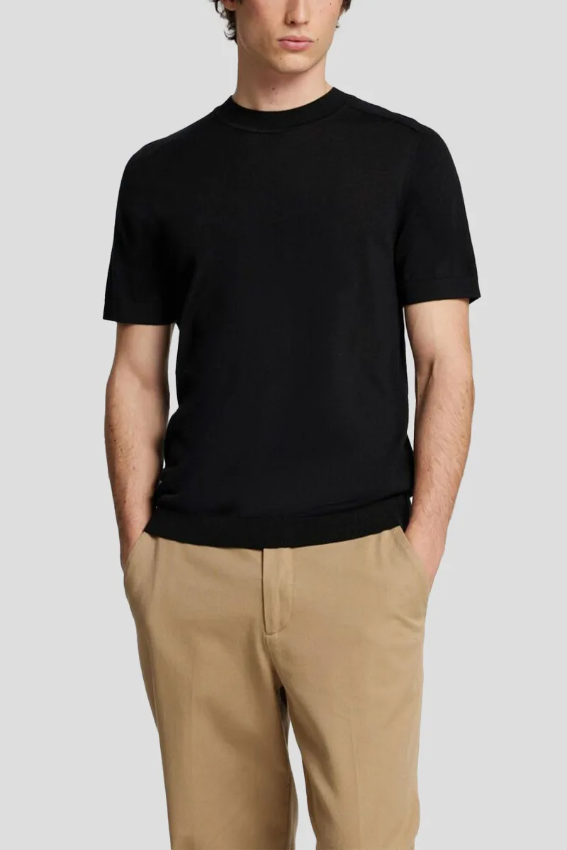 SELECTED HOMME Ανδρικό Μαύρο Merino Wool T-shirt