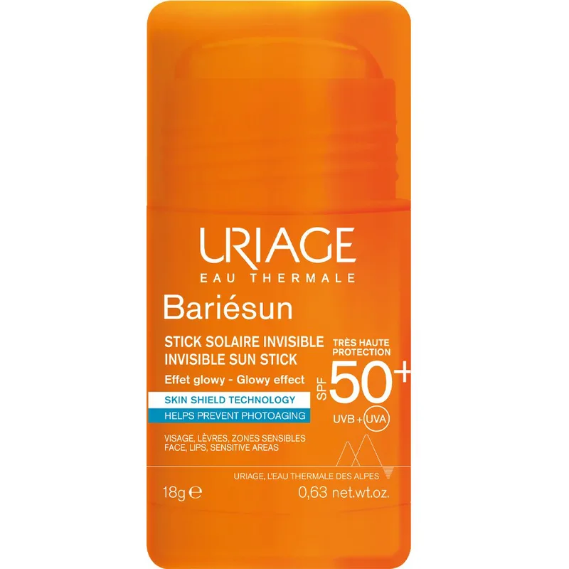 Uriage Bariesun Invisible Spf50+ Sun Stick Αόρατο Αντηλιακό Στικ Πολύ Υψηλής Προστασίας Κατάλληλο για το Πρόσωπο & για τις Ευαίσθητες Περιοχές 18g