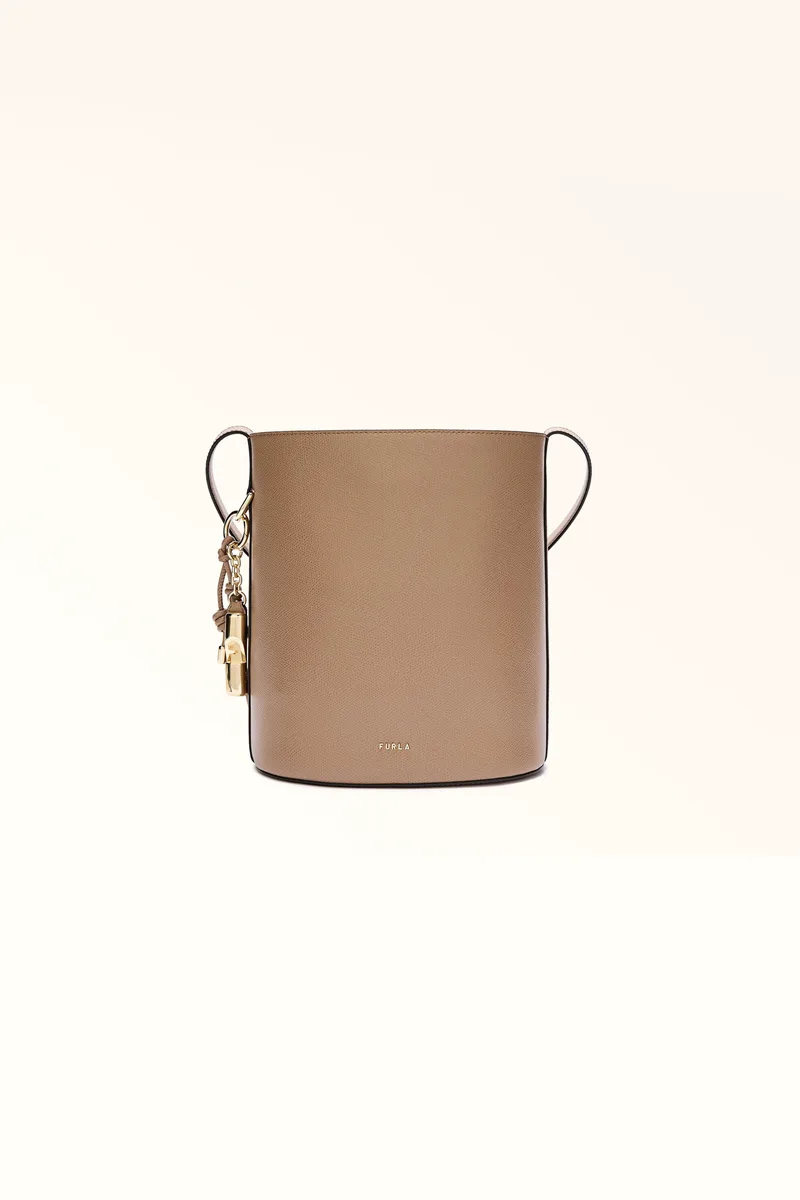Furla γυναικεία δερμάτινη τσάντα ώμου "Roxie Bucket S" - WB01875-ARE000 Μπεζ