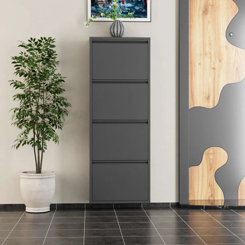 Παπουτσοθήκη 4 Piece Metal - Anthracite 159Orn1104 (50x136x15 cm)