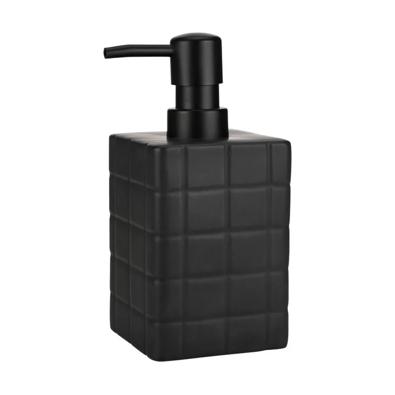 Αντλία Σαπουνιού Tiles Μαύρο Κεραμικό 450ml 7.5x15cm Estia 02-27698