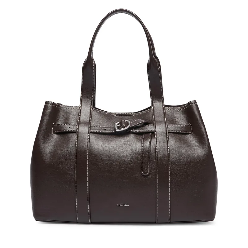 Τσάντα Calvin Klein Buckle Medium Work Tote LV04F3549G Καφέ