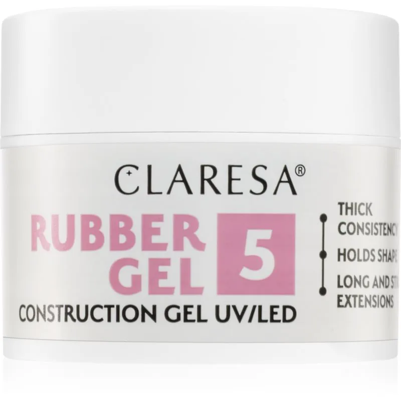 Claresa Rubber Gel Construction Gel UV/LED τζελ βερνίκι για την επιμήκυνση των νυχιών απόχρωση 05 12 γρ