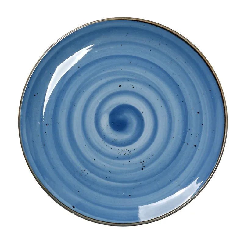 Πιάτο Ρηχό Πορσελάνης Terra Blue ESPIEL 24,5εκ. TLF102K6 (Σετ 6 Τεμάχια) (Υλικό: Πορσελάνη, Χρώμα: Μπλε, Μέγεθος: Μεμονωμένο) - ESPIEL - TLF102K6