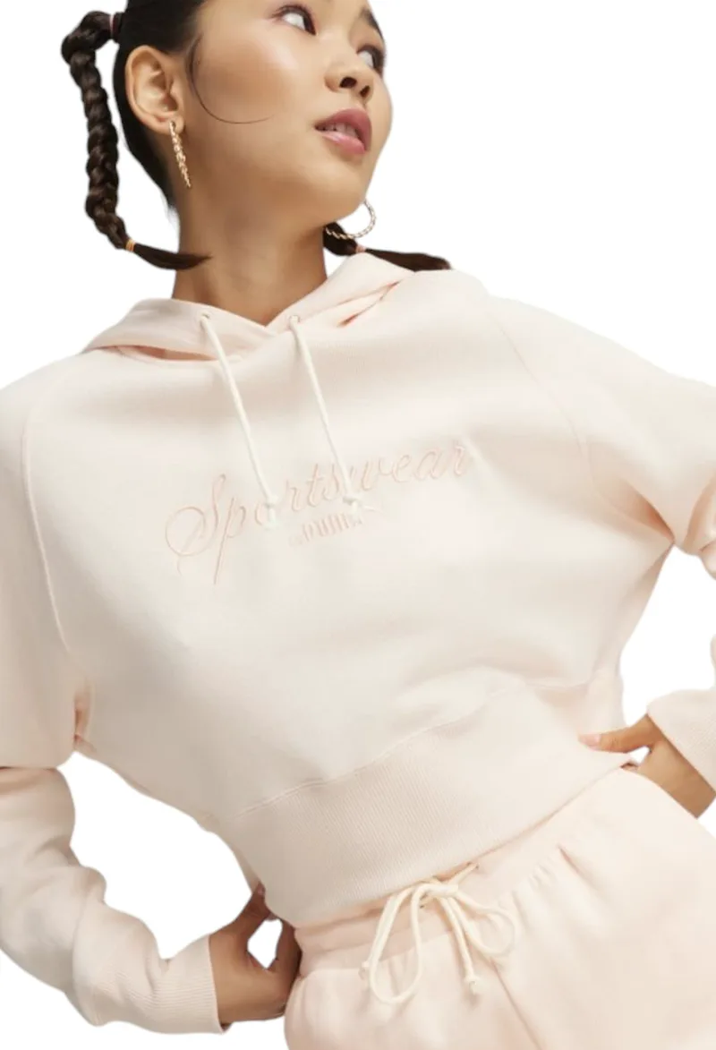 Μπλούζα Μακρυμάνικη Puma Classics + Relaxed Cropped Hoodie 624273-64 Γυναικείο