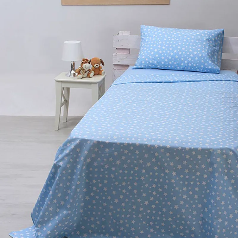 Σεντόνια Μονά (Σετ) 105X205+30 Sunshine Cotton Feelings 22 Blue Με Λάστιχο (105x205+30)