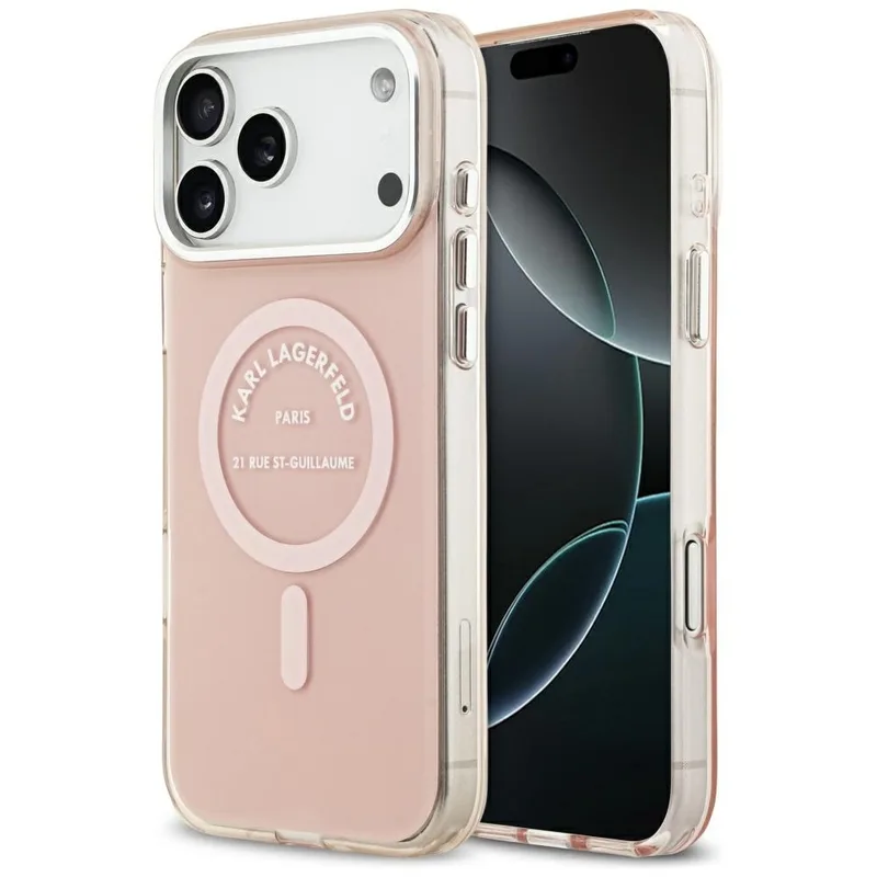 Θήκη Karl Lagerfeld IML Karl RSG Logo MagSafe Ροζ iPhone 17 Pro Max