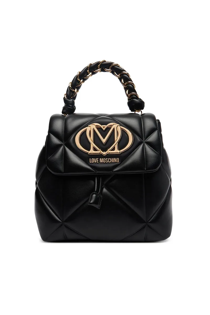 Love Moschino γυναικείο backpack με μεταλλικό λογότυπο - JC4114PP1OLC0 Μαύρο