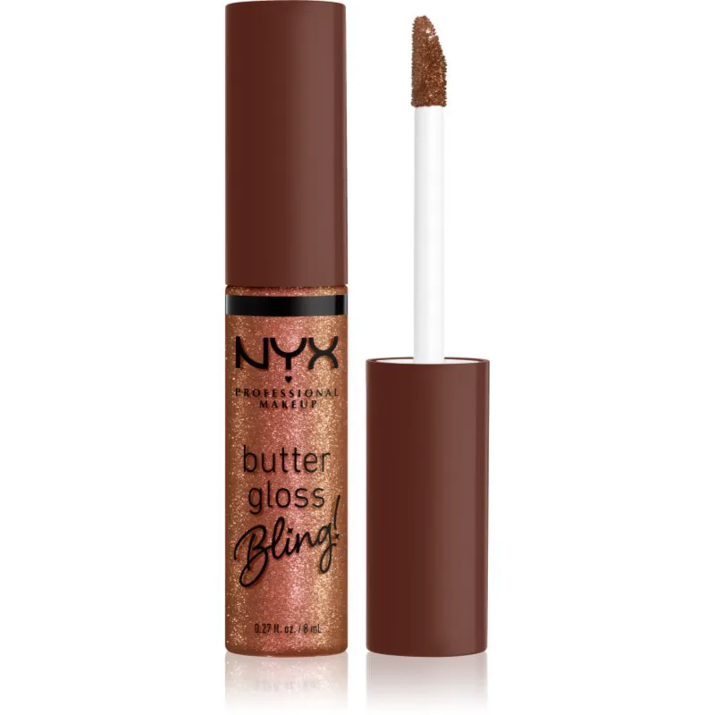 NYX Professional Makeup Butter Gloss Bling λιπ γκλος αστραφτερό απόχρωση 08 HU$TLA 8 ml