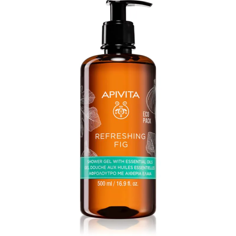 Apivita Refreshing Fig Shower Gel δροσιστικό τζελ ντους με αιθέρια έλαια 500 ml