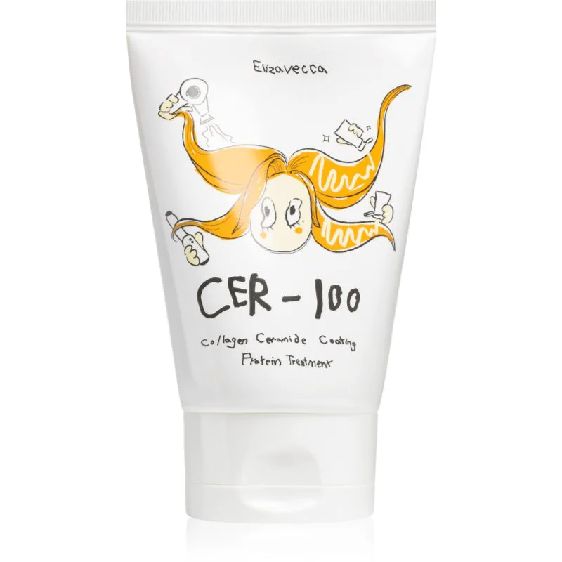 Elizavecca Cer-100 Collagen Ceramide Coating Protein Treatment μάσκα κολλαγόνου Για λάμψη και απαλότητα μαλλιών 100 μλ