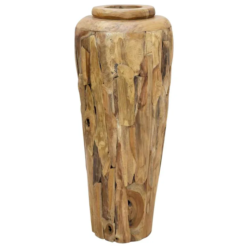 vidaXL Βάζο Διακοσμητικό 40 x 100 εκ. από Μασίφ Ξύλο Teak