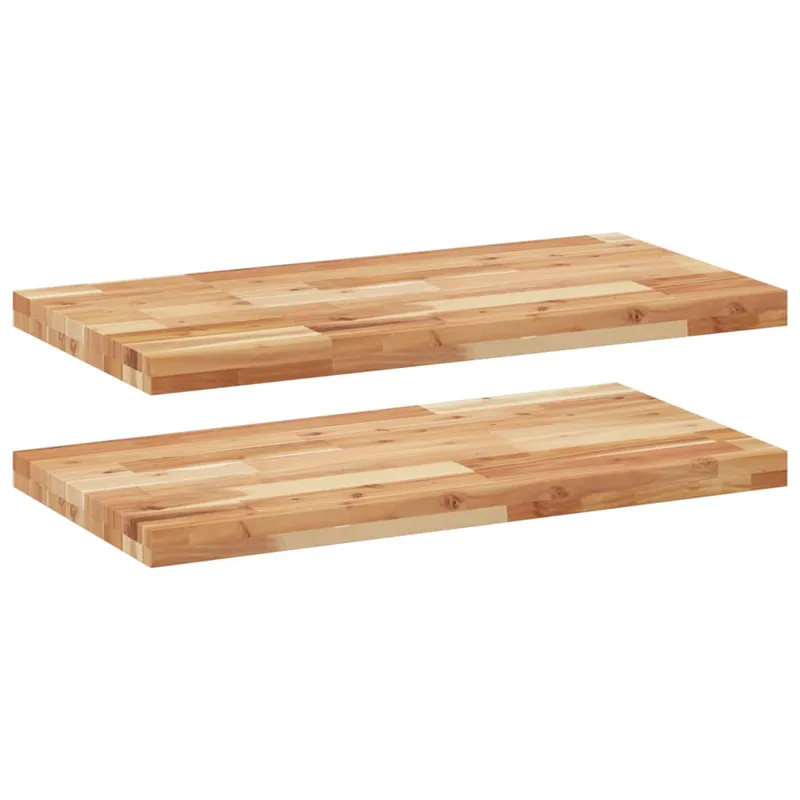 vidaXL Ράφια Κρεμαστά 2 Τεμ. 100x40x4εκ. Φινίρισμα Λαδιού Μασίφ Ακακία