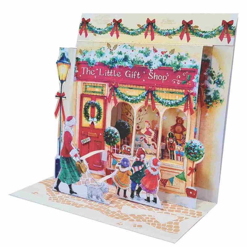 Pictura Xmas 3D Αναδυόμενη Κάρτα Χριστουγεννιάτικα Ψώνια με το Σκυλάκι