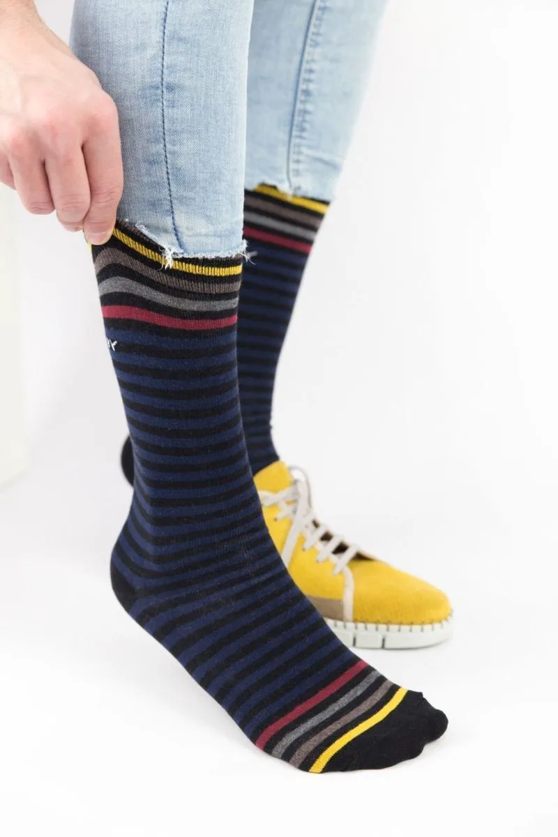 Ανδρικές casual κάλτσες JOE I Βαμβακερές Trendy 16302 Σκούρο Μπλέ