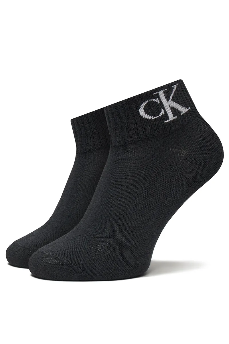 Calvin Klein Jeans γυναικείες κάλτσες με φαρδύ λάστιχο CKJ Womwn Quarter Monogram (Συσκ. με 2 ζεύγη)-701228813-001