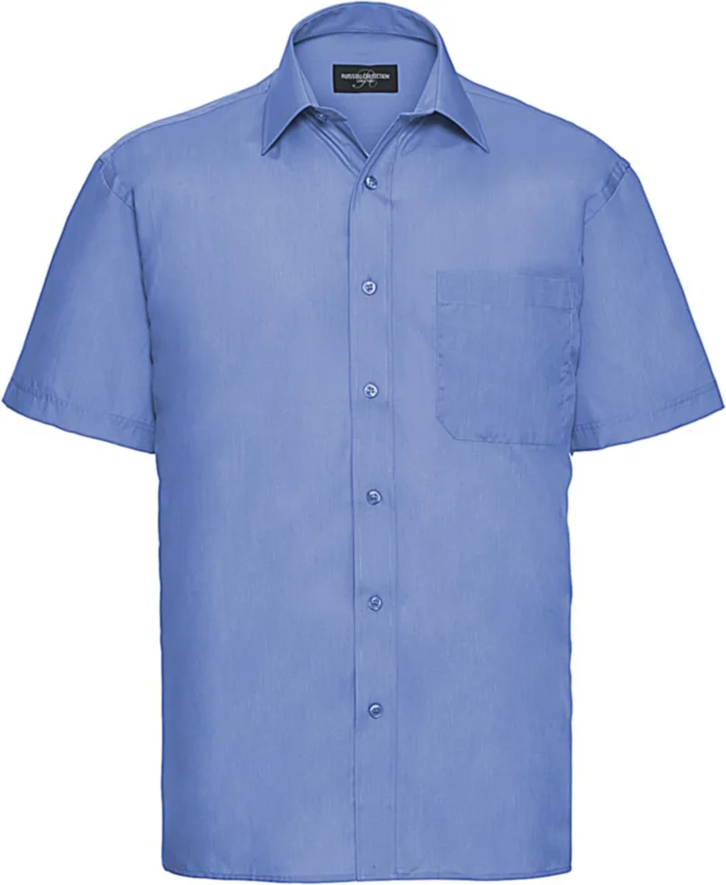 Ανδρικό Κοντομάνικο Πουκάμισο R-935M-0 Russell Poplin Classic Fit Corporate Blue