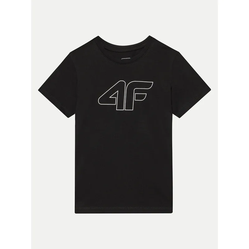 4F T-Shirt 4FJWMM00TTSHF1803 Μαύρο Regular Fit