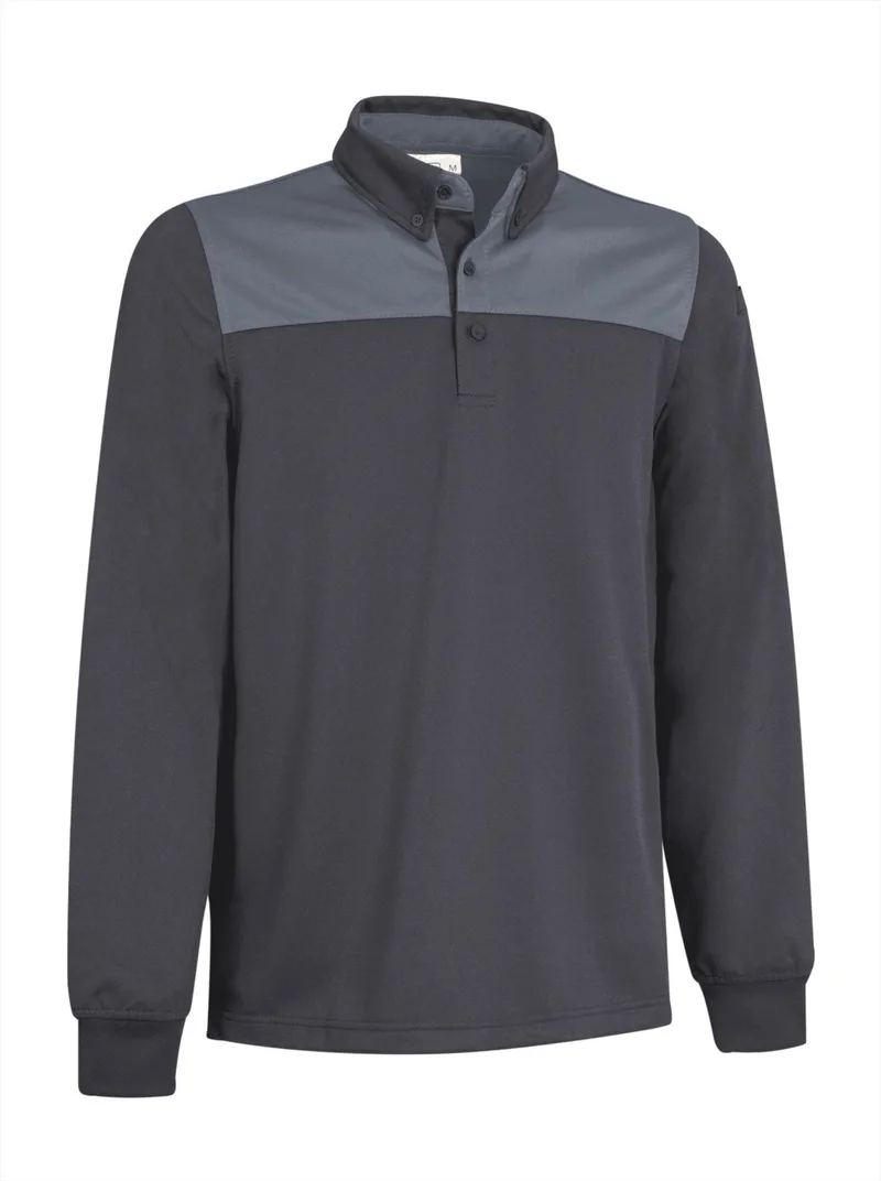 Μακρυμάνικο Polo Shirt HURRICANE Valento POVAHULGG Charcoal Grey-Smoke Grey