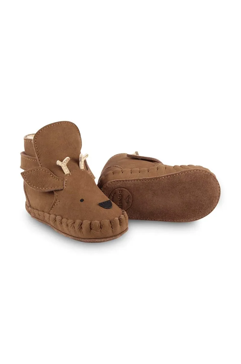 Δερμάτινα βρεφικά παπούτσια Donsje Kapi Special Booties Stag