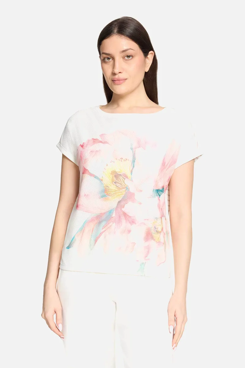 Betty Barclay γυναικείο Τ-shirt με floral print - 2768/1825 Λευκό