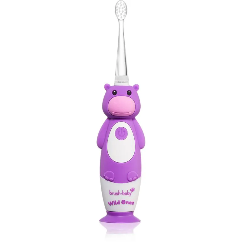 Brush Baby WildOnes WildOne ηλεκτρική οδοντόβουρτσα +2 κεφαλές αντικατάστασης για παιδιά Hippo 1 τμχ