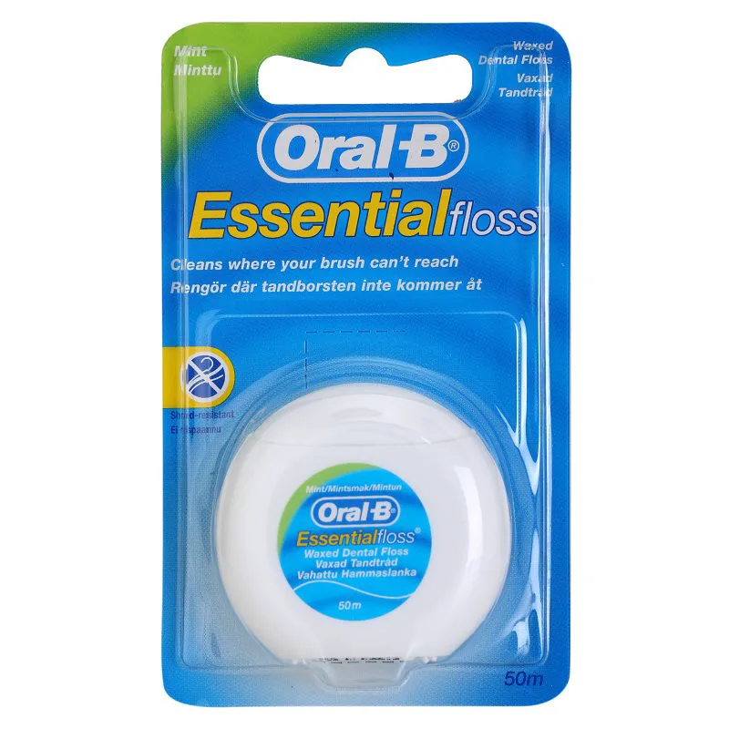 Oral-B Essential Floss κέρινο οδοντικό νήμα με γεύση δυόσμου 50 μ