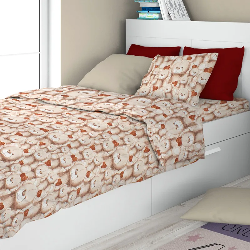 Σεντόνι Μονό Σετ Dimcol Teddy Bear 535 Μπεζ 160x240