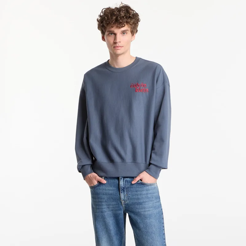 Φούτερ Calvin Klein Jeans Ls Premium Terry Graphic Crewneck Dark Slate L