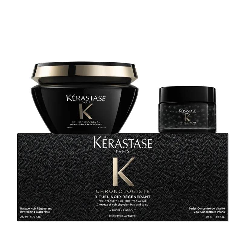 Kérastase Chronologiste - Rituel Noir Régénérant Gift Set (Masque Noir 200ml & Perles Concentré 50ml)