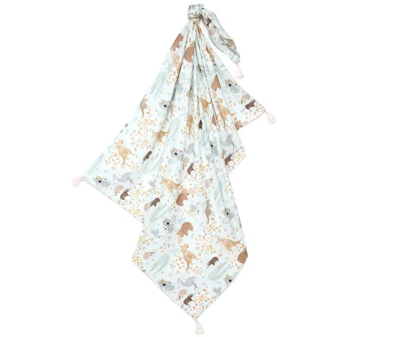 Bamboo Κουβέρτα Swaddle Dundee & Friends Blue