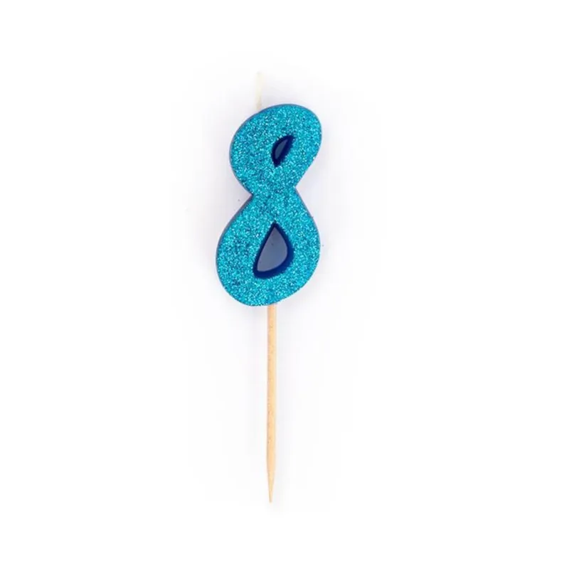 Κερί Trend Glitter Mini No 8 8,8cm 957627 (Τυχαία επιλογή χρώματος)