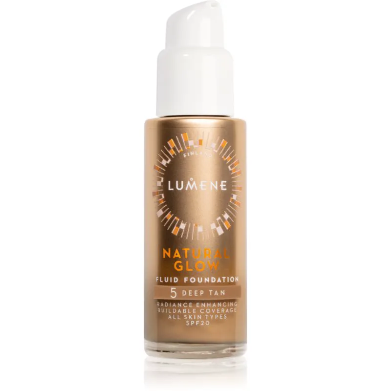 Lumene Natural Glow λαμπρυντικό μεικ απ για φυσική εμφάνιση SPF 20 απόχρωση 5 Deep Tan (Warm) 30 ml