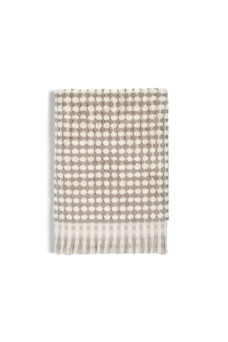 Coincasa πετσέτα μπάνιου δίχρωμη με ξέφτια 140 x 70 cm - 006682140 Μπεζ