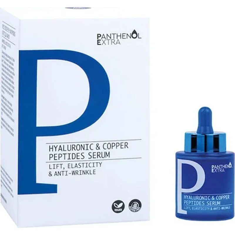Panthenol Extra Hyaluronic & Copper Peptides Serum Ενυδατικός Ορός Κατά των Σημαδιών της Γήρανσης Εμπλουτισμένος με Υαλουρονικό Οξύ & Πεπτίδια Χαλκού 30ml