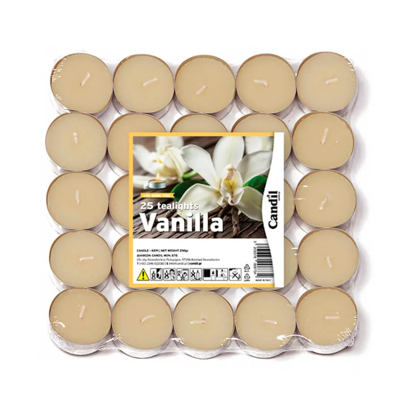 Αρωματικά Κεριά Ρεσώ Vanilla 25τμχ 4h
