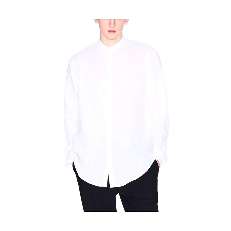 Πουκάμισο με μακριά μανίκια EAX LINEN REGULAR FIT SHIRT MEN