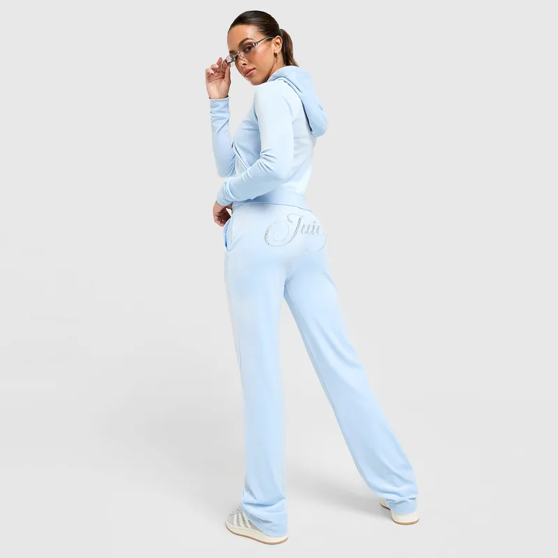 Juicy Couture Script Velour Wide Leg Γυναικείο Παντελόνι Φόρμας (9000250838_3024)
