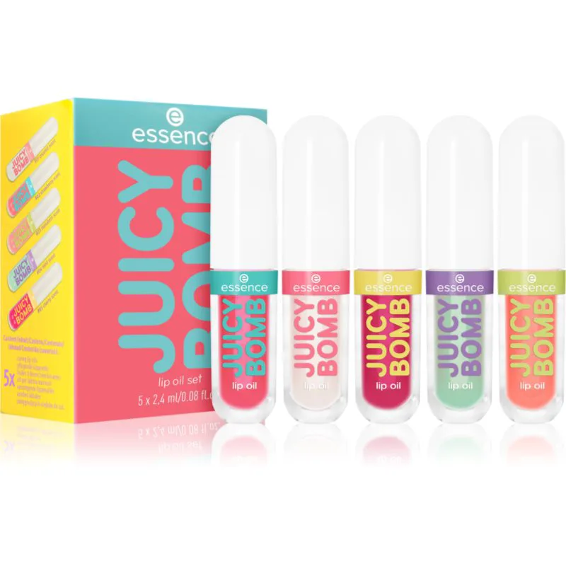 essence Juicy Bomb Lip Oil Set σετ δώρου για τα χείλη 5 τμχ