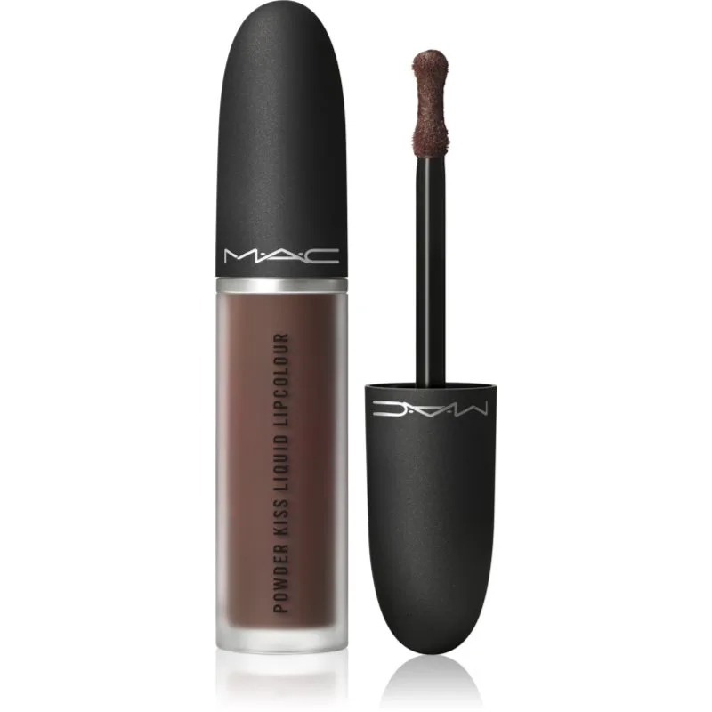 MAC Cosmetics Powder Kiss Liquid Lipcolour ματ υγρό κραγιόν απόχρωση Chestnut 5 ml