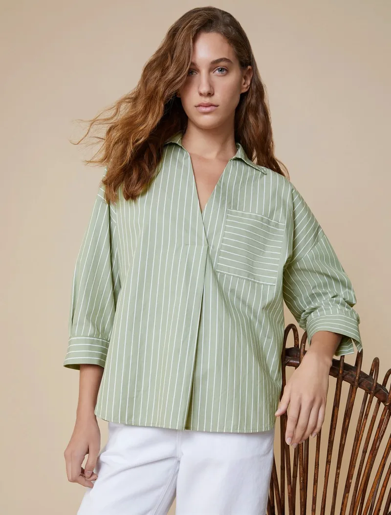 Penny Black Γυναικεία Μπλούζα Ποπλίνα Oversized Fit σε Πράσινο