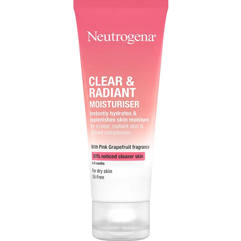 Neutrogena Clear & Radiant Moisturiser Face Cream with Ροζ Grapefruit Ενυδατική Κρέμα Προσώπου Ελαφριάς Υφής για πιο Καθαρή & Λαμπερή Επιδερμίδα με Άρωμα Ροζ Γκρέιπφρουτ 50ml