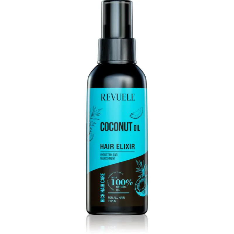 Revuele Coconut Oil Hair Elixir ελιξίριο χωρίς ξέβγαλμα για θερμική επεξεργασία μαλλιών 120 ml